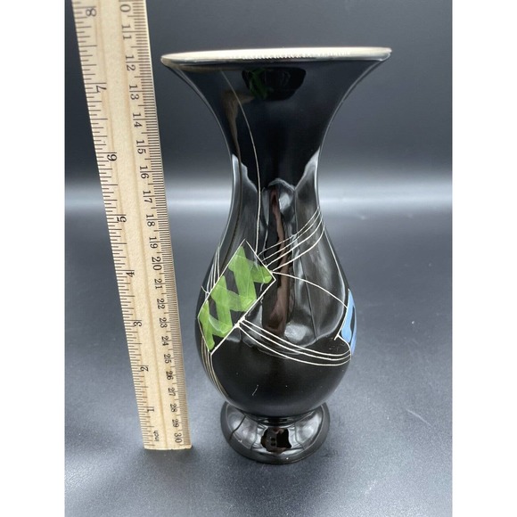 Herta Gertz BC Ceramics Northern Lights Vase 1950’s Canadian Pottery Geometric - Picture 8 of 10